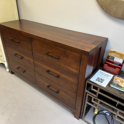 Walnut Modern 6 Drawers Dresser