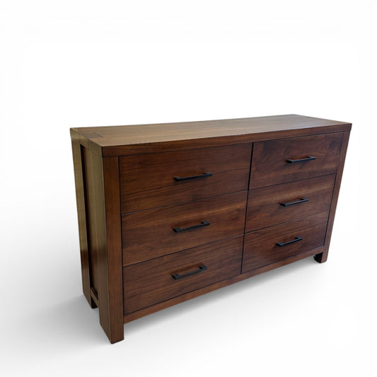 Walnut Modern 6 Drawers Dresser