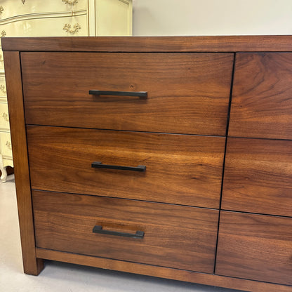 Walnut Modern 6 Drawers Dresser