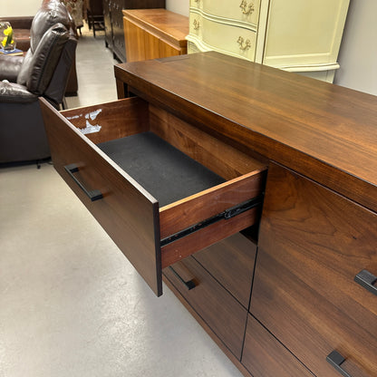 Walnut Modern 6 Drawers Dresser
