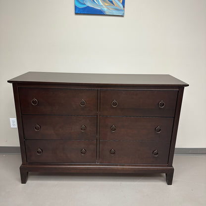 Solid Wood Dark Brown 6 Drawers Dresser