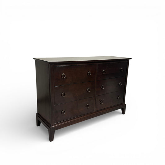 Solid Wood Dark Brown 6 Drawers Dresser