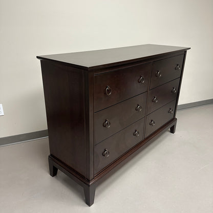 Solid Wood Dark Brown 6 Drawers Dresser