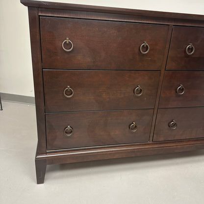Solid Wood Dark Brown 6 Drawers Dresser