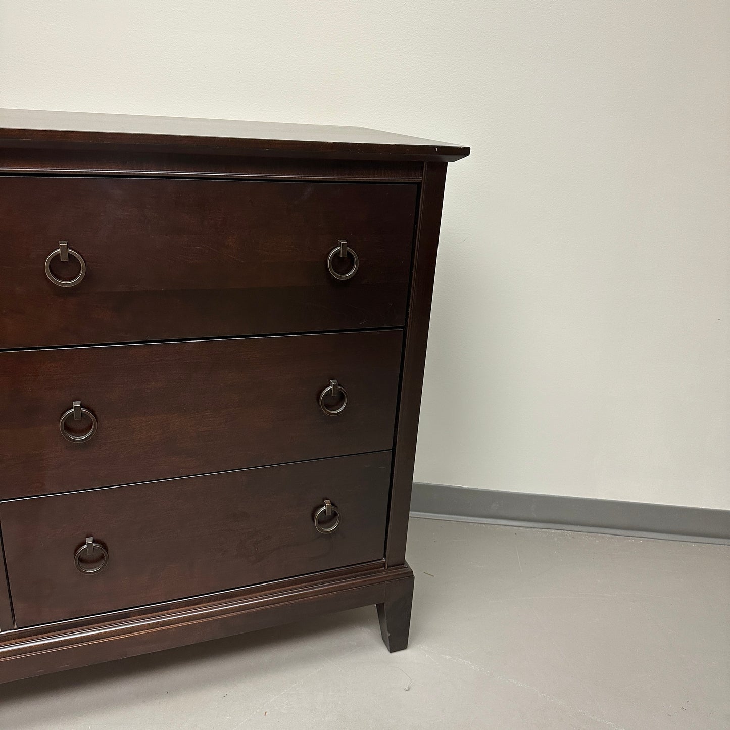 Solid Wood Dark Brown 6 Drawers Dresser