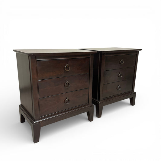 Solid Wood Dark Brown Nightstands (set of 2)