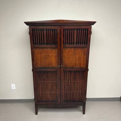 Pier 1 Stained Wood Storage Cabinet