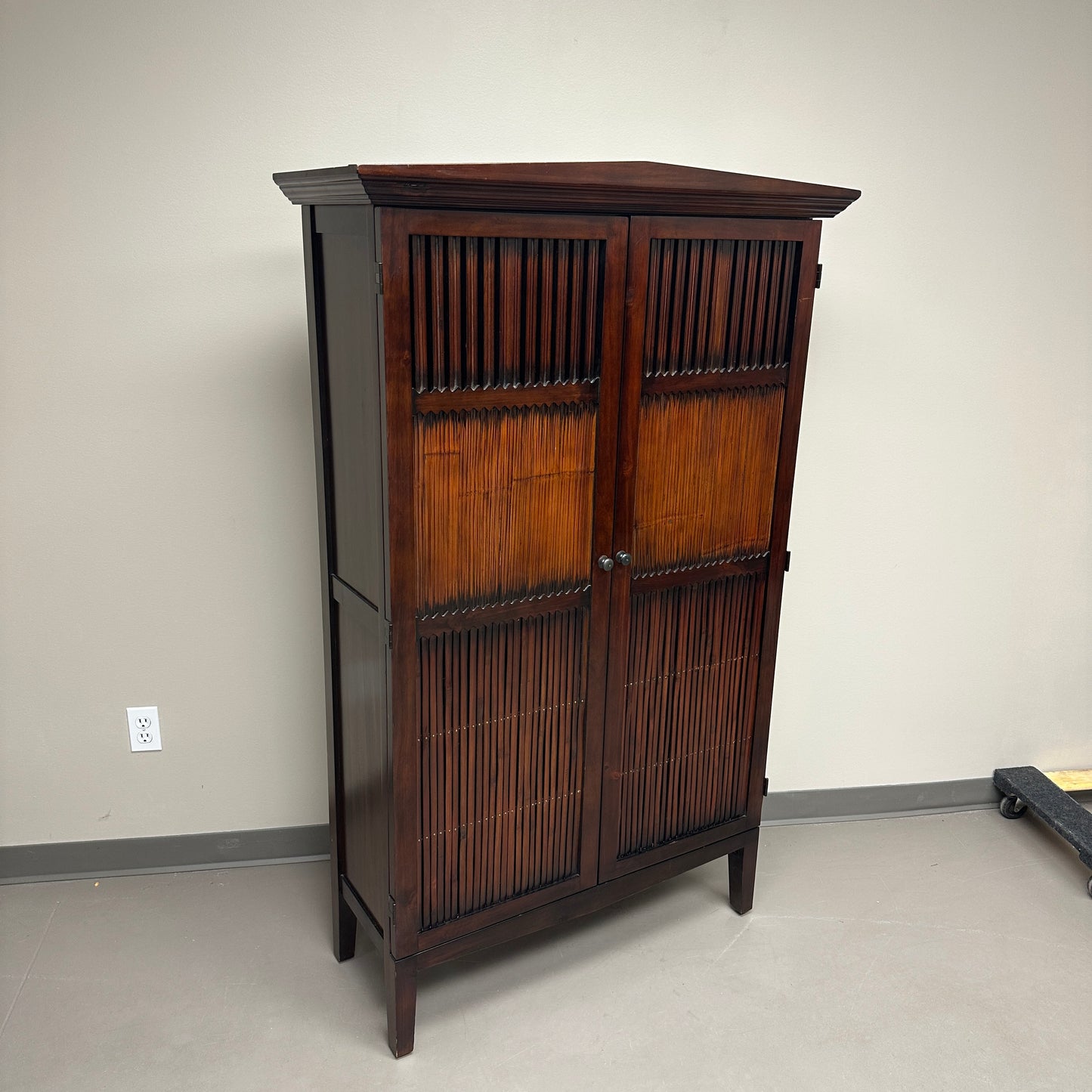 Pier 1 Stained Wood Storage Cabinet