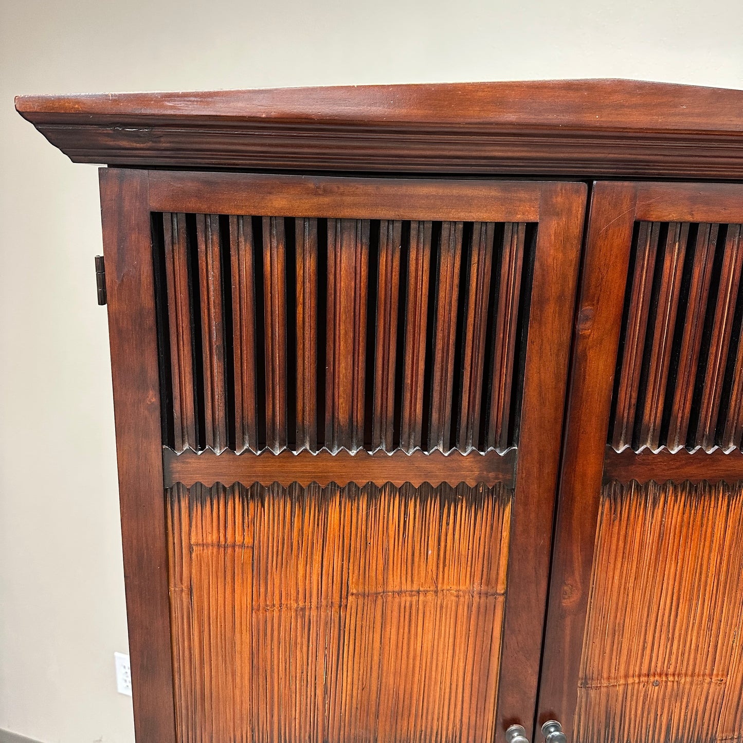 Pier 1 Stained Wood Storage Cabinet