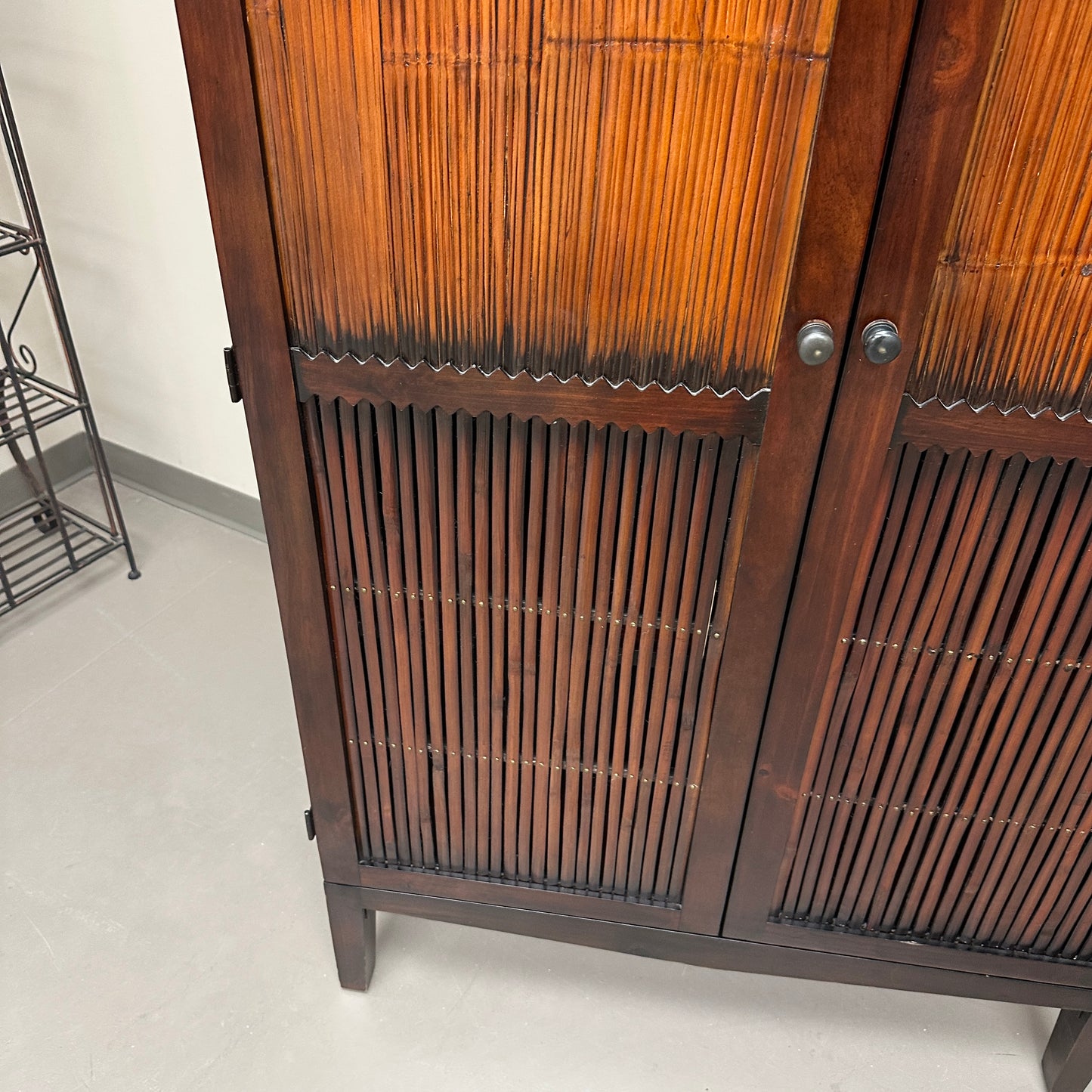 Pier 1 Stained Wood Storage Cabinet