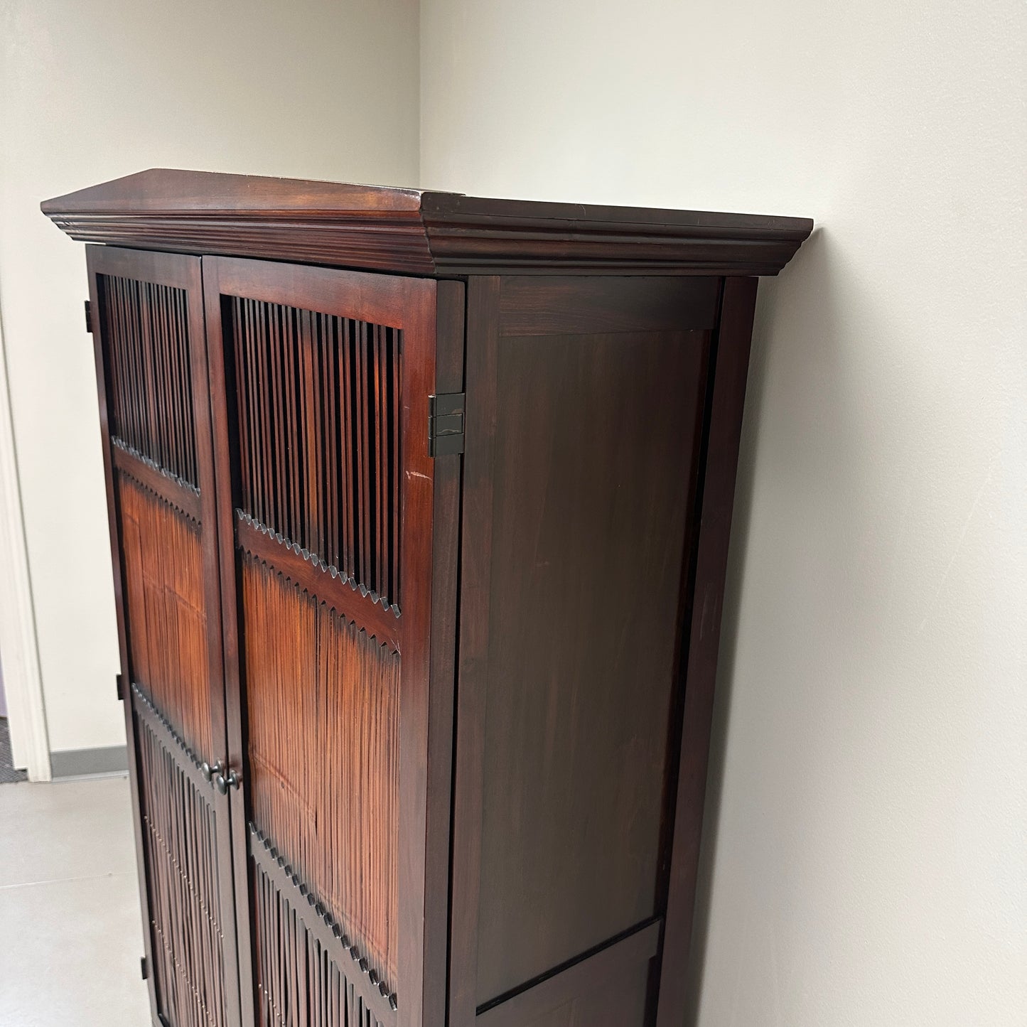 Pier 1 Stained Wood Storage Cabinet