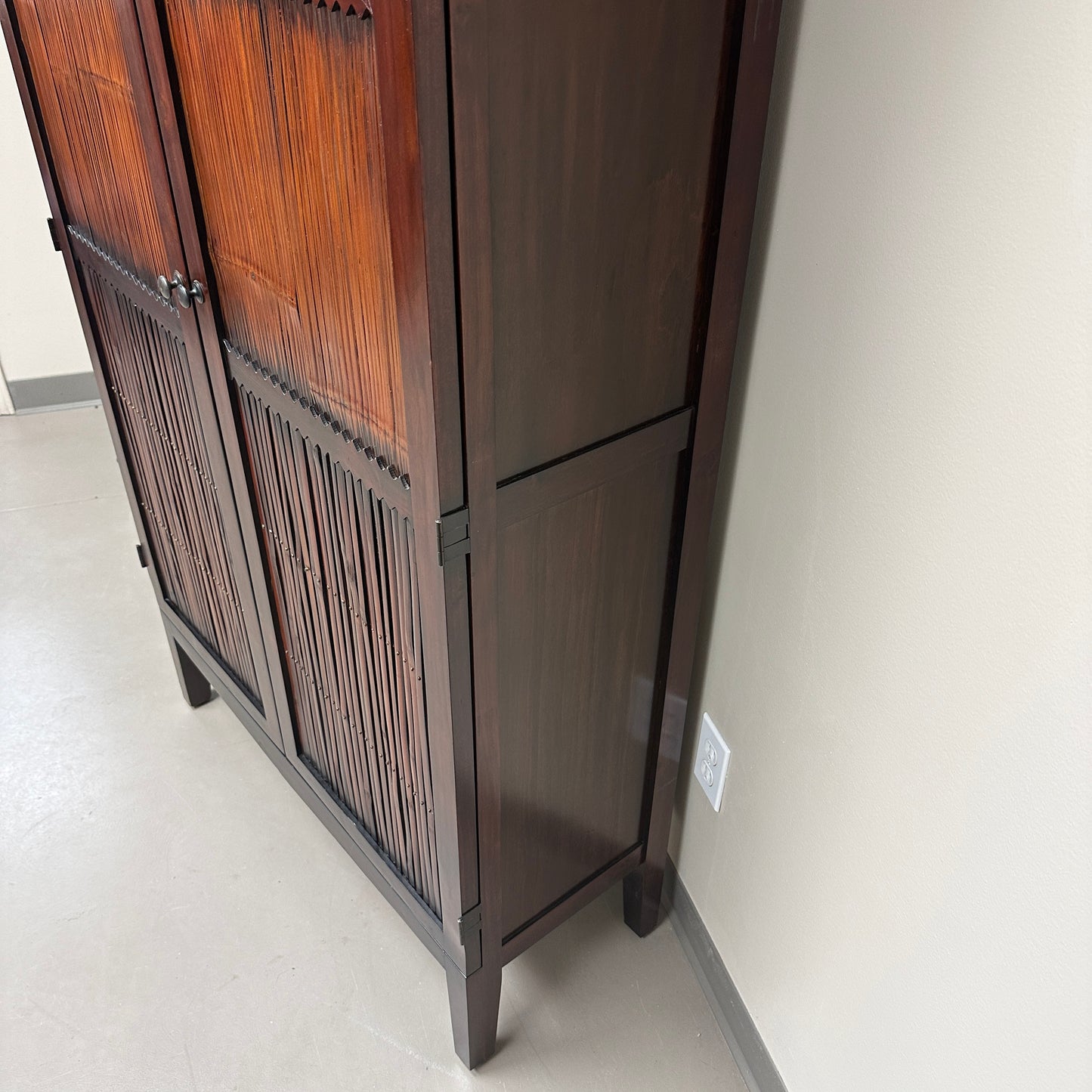 Pier 1 Stained Wood Storage Cabinet
