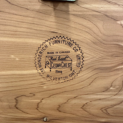 Antique Carved Cedar Lined Blanket Chest