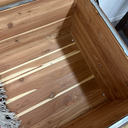 Antique Carved Cedar Lined Blanket Chest