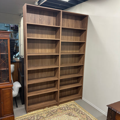 Walnut-Look Bookshelves