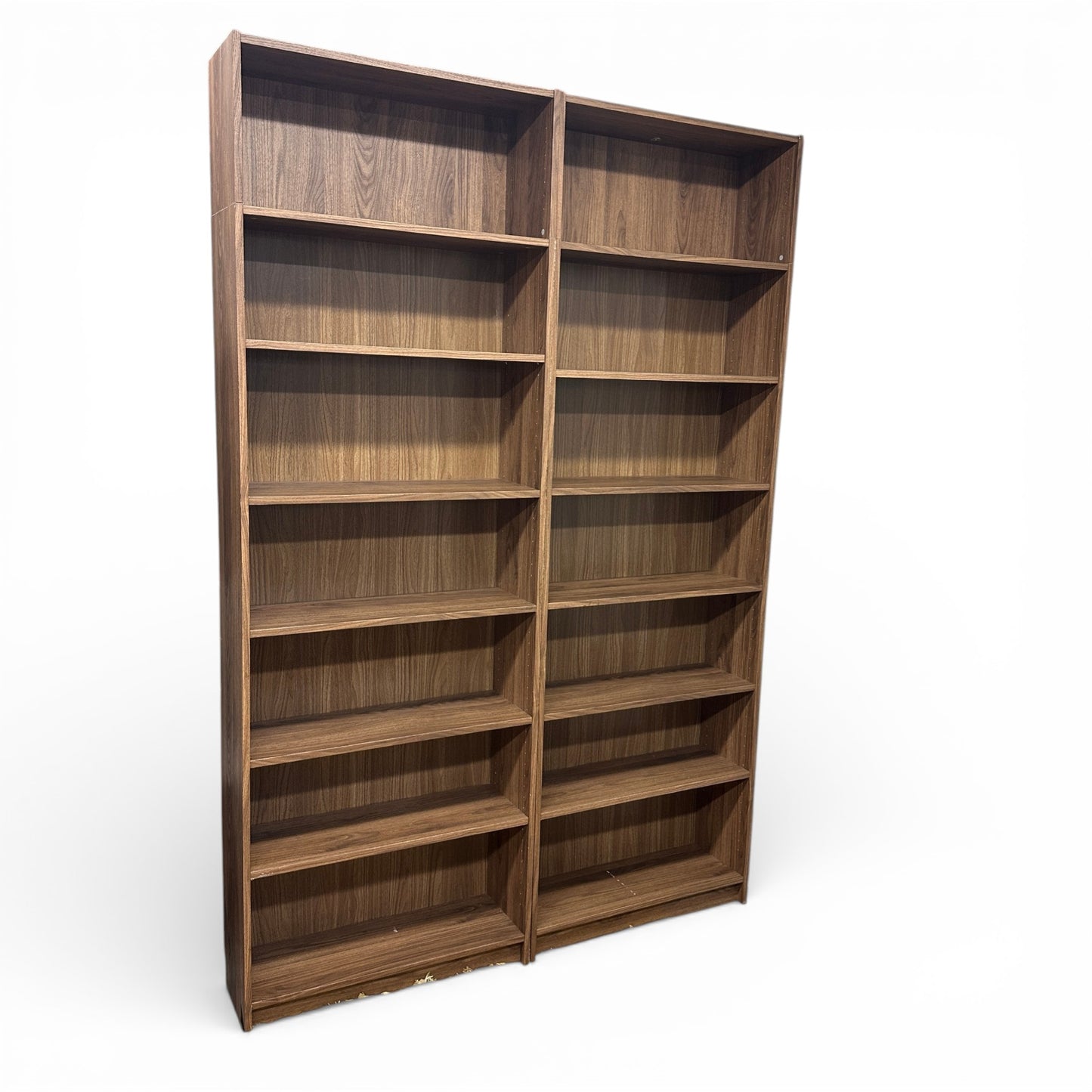 Walnut-Look Bookshelves