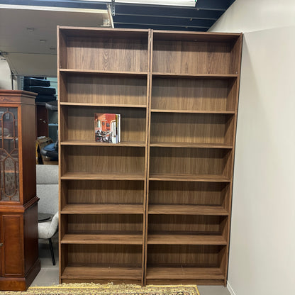 Walnut-Look Bookshelves