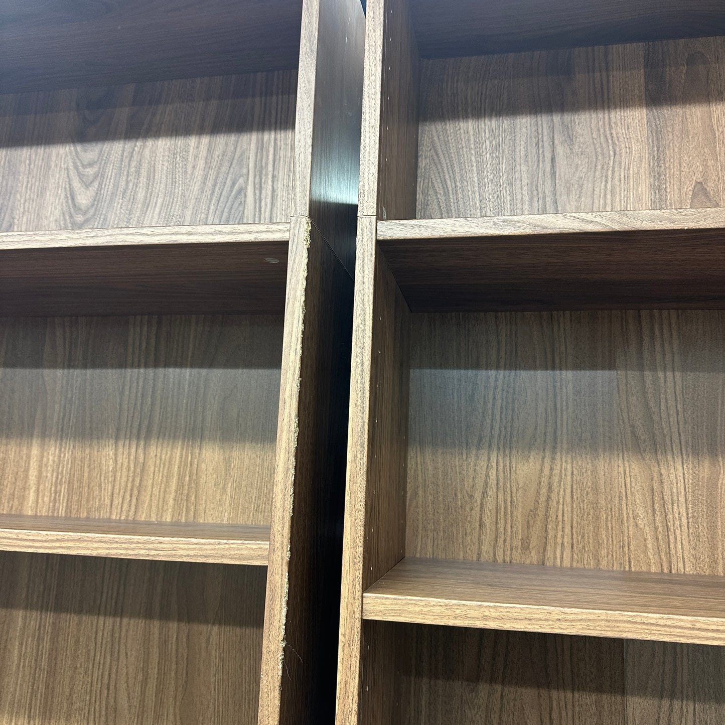 Walnut-Look Bookshelves