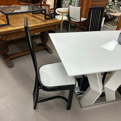 High-End Extendable Dining Table with Italian Dining Chairs