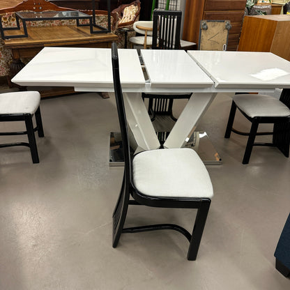 High-End Extendable Dining Table with Italian Dining Chairs