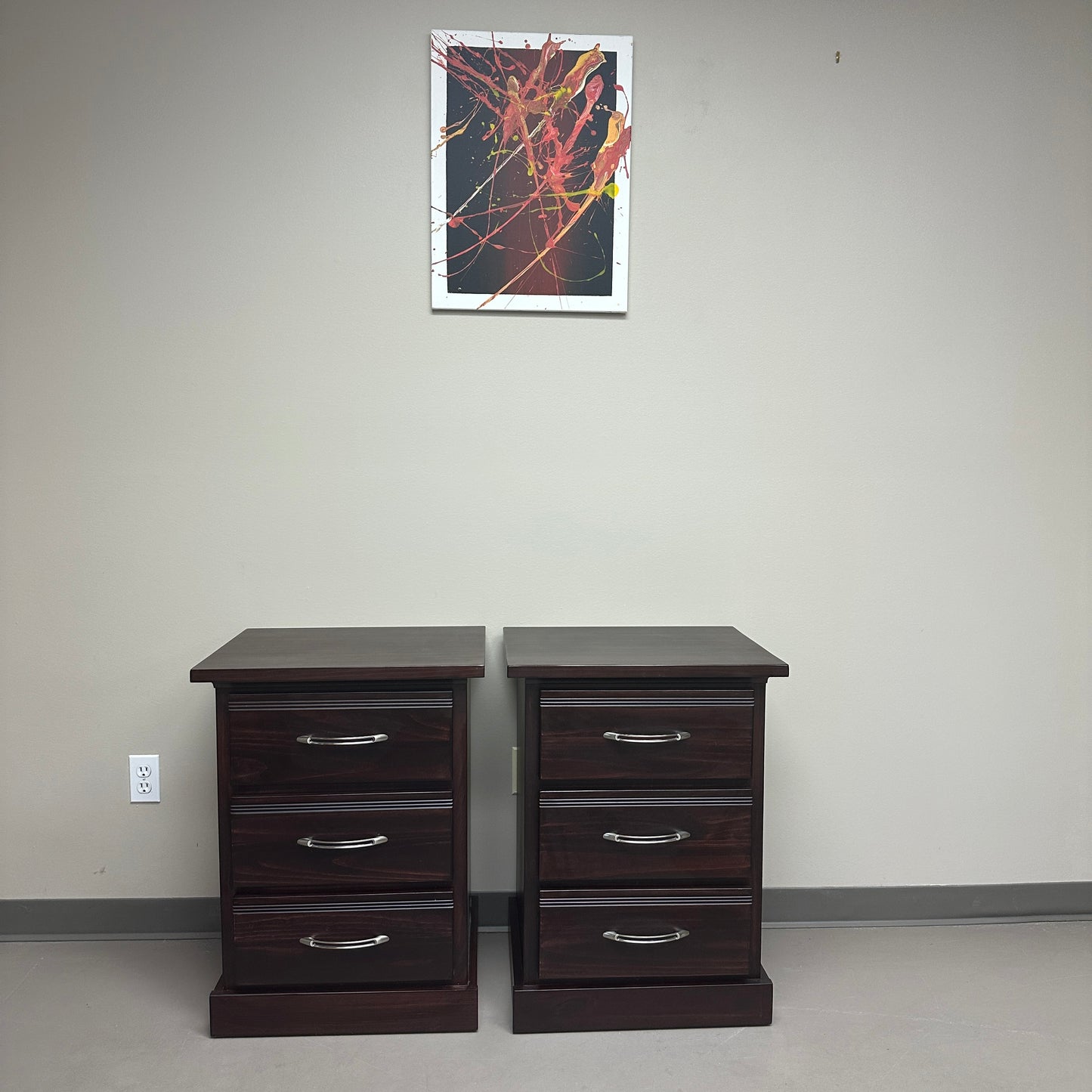 Solid Wood Chocolate Stain Nightstands (set of 2)