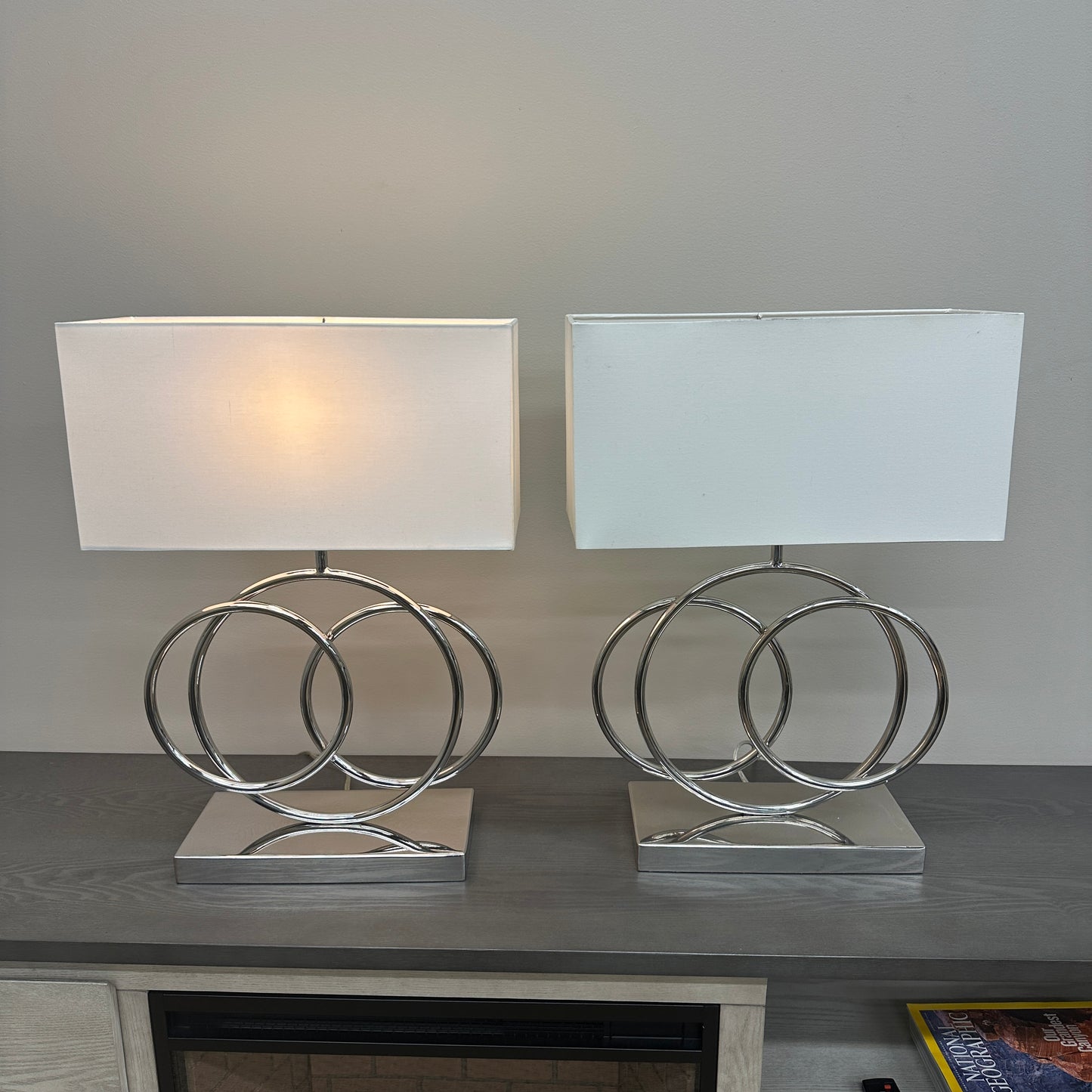 Spiral Polished Chrome Table Lamps (set of 2)