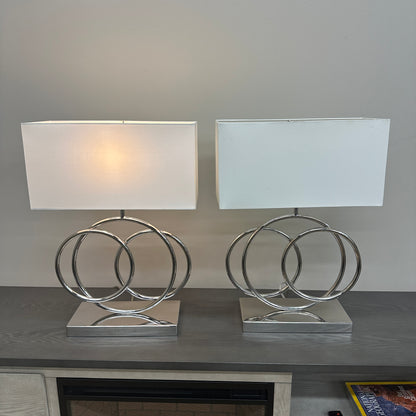 Spiral Polished Chrome Table Lamps (set of 2)