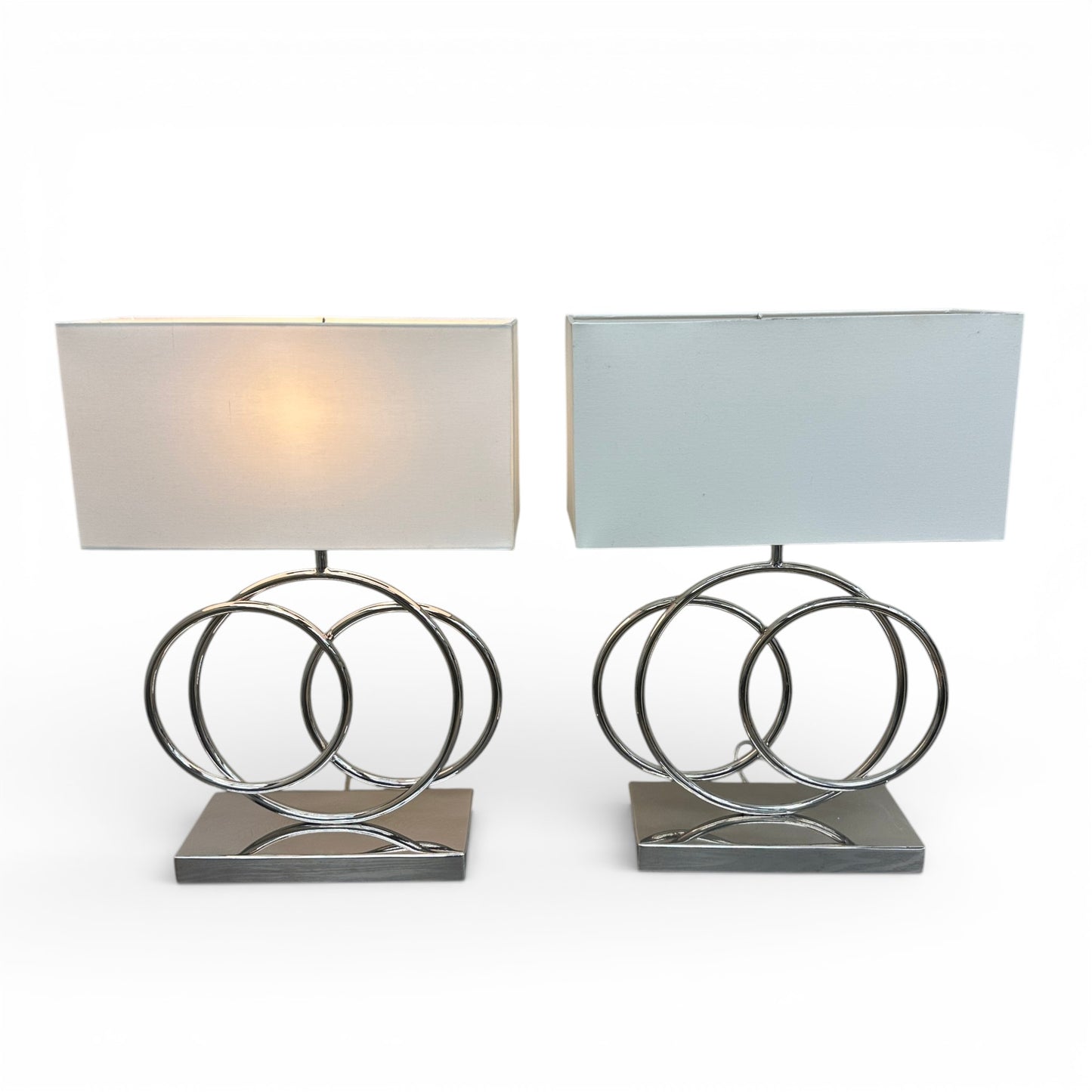 Spiral Polished Chrome Table Lamps (set of 2)