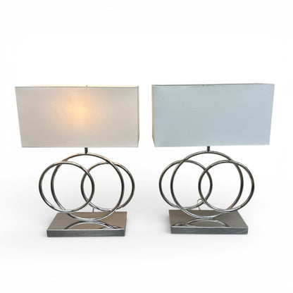 Spiral Polished Chrome Table Lamps (set of 2)