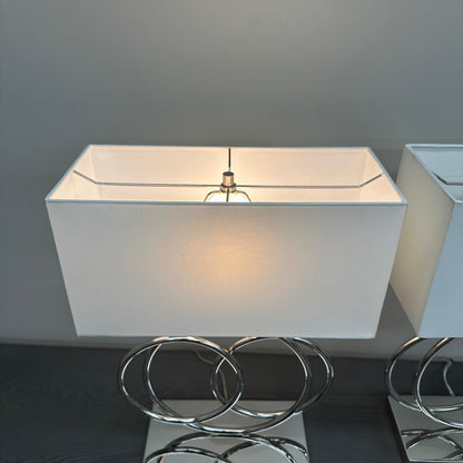 Spiral Polished Chrome Table Lamps (set of 2)