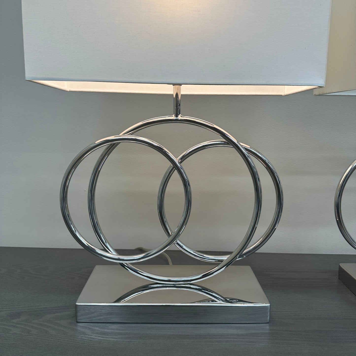 Spiral Polished Chrome Table Lamps (set of 2)