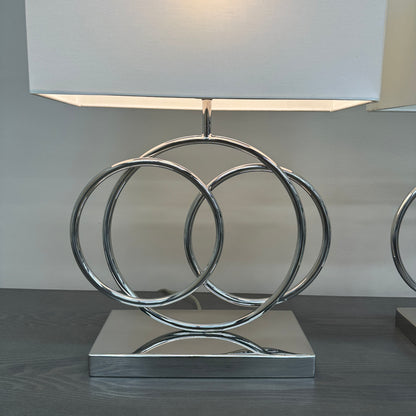 Spiral Polished Chrome Table Lamps (set of 2)