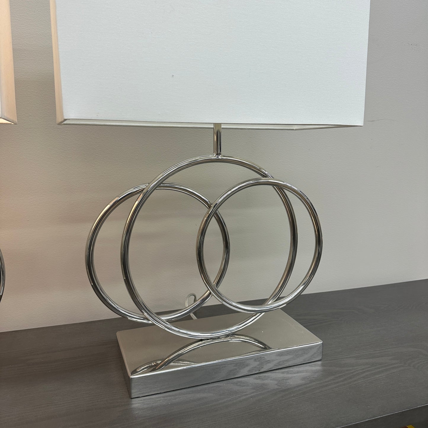 Spiral Polished Chrome Table Lamps (set of 2)