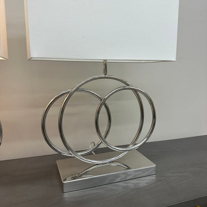 Spiral Polished Chrome Table Lamps (set of 2)