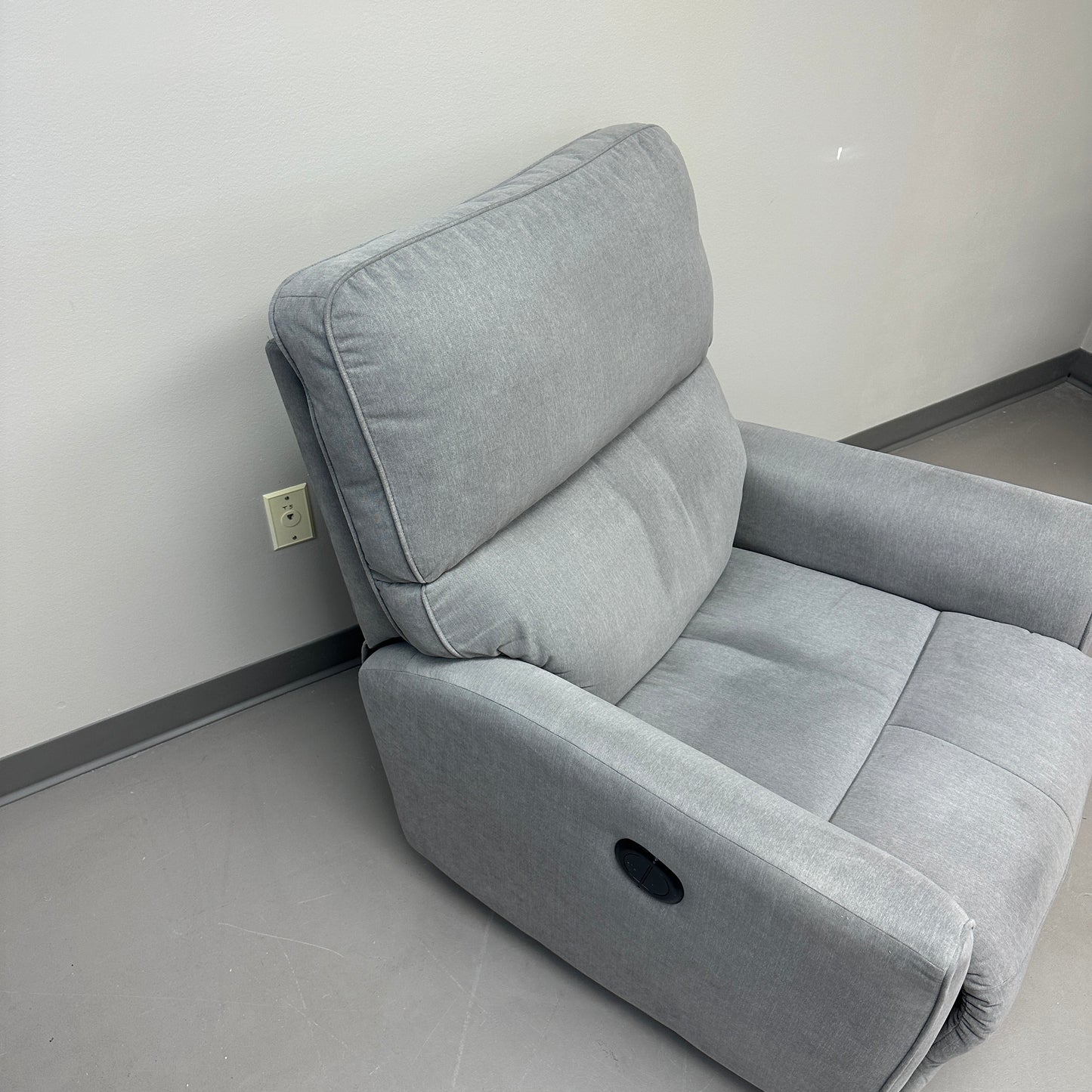 Push Back Grey Fabric Recliner (x2)