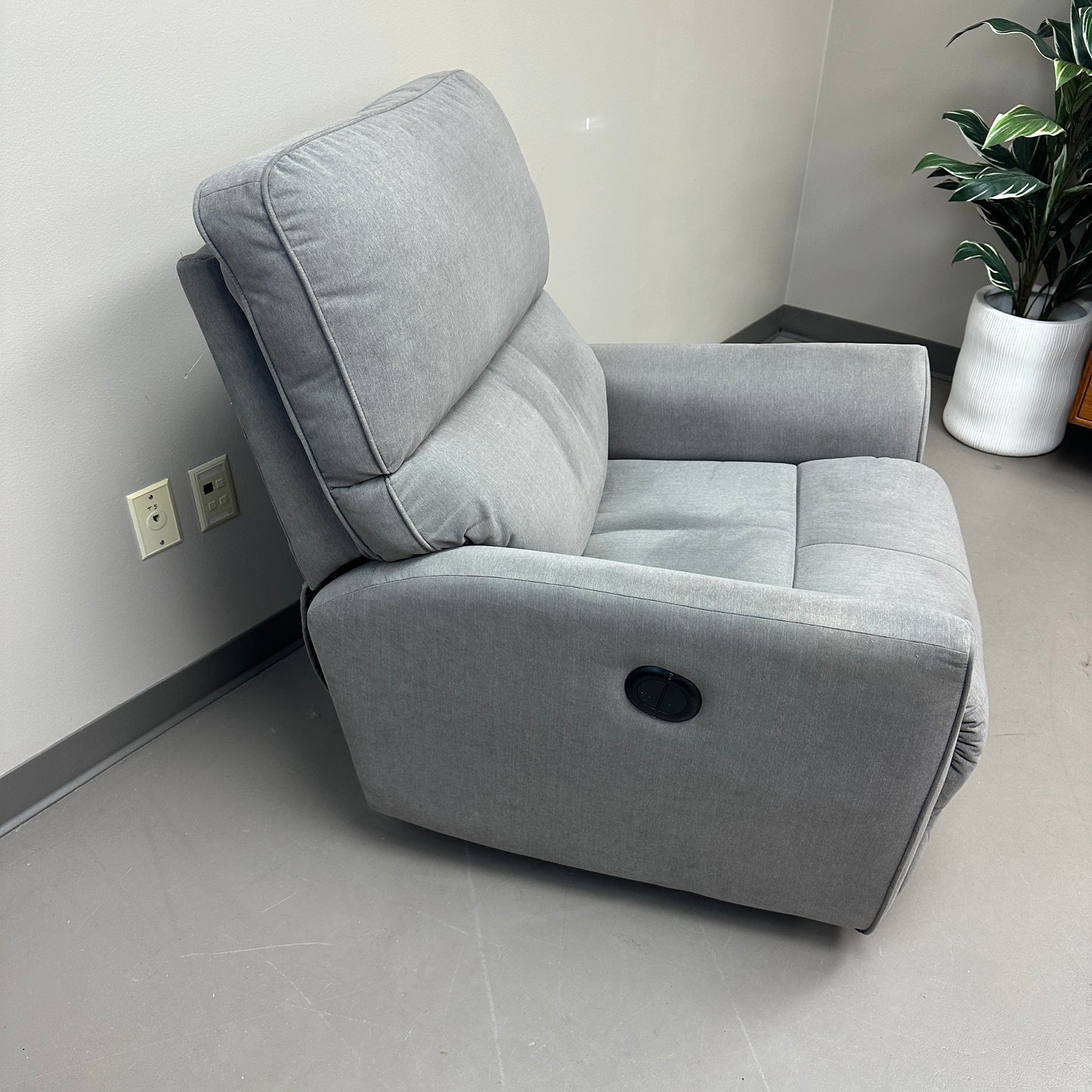 Push Back Grey Fabric Recliner (x2)