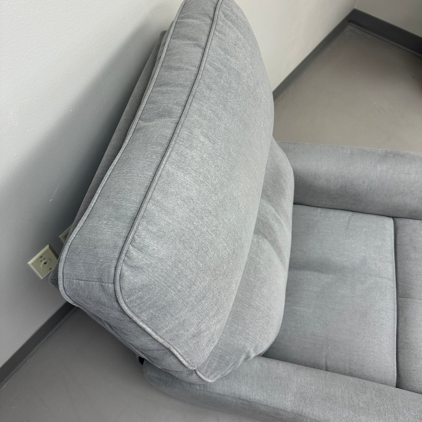 Push Back Grey Fabric Recliner (x2)