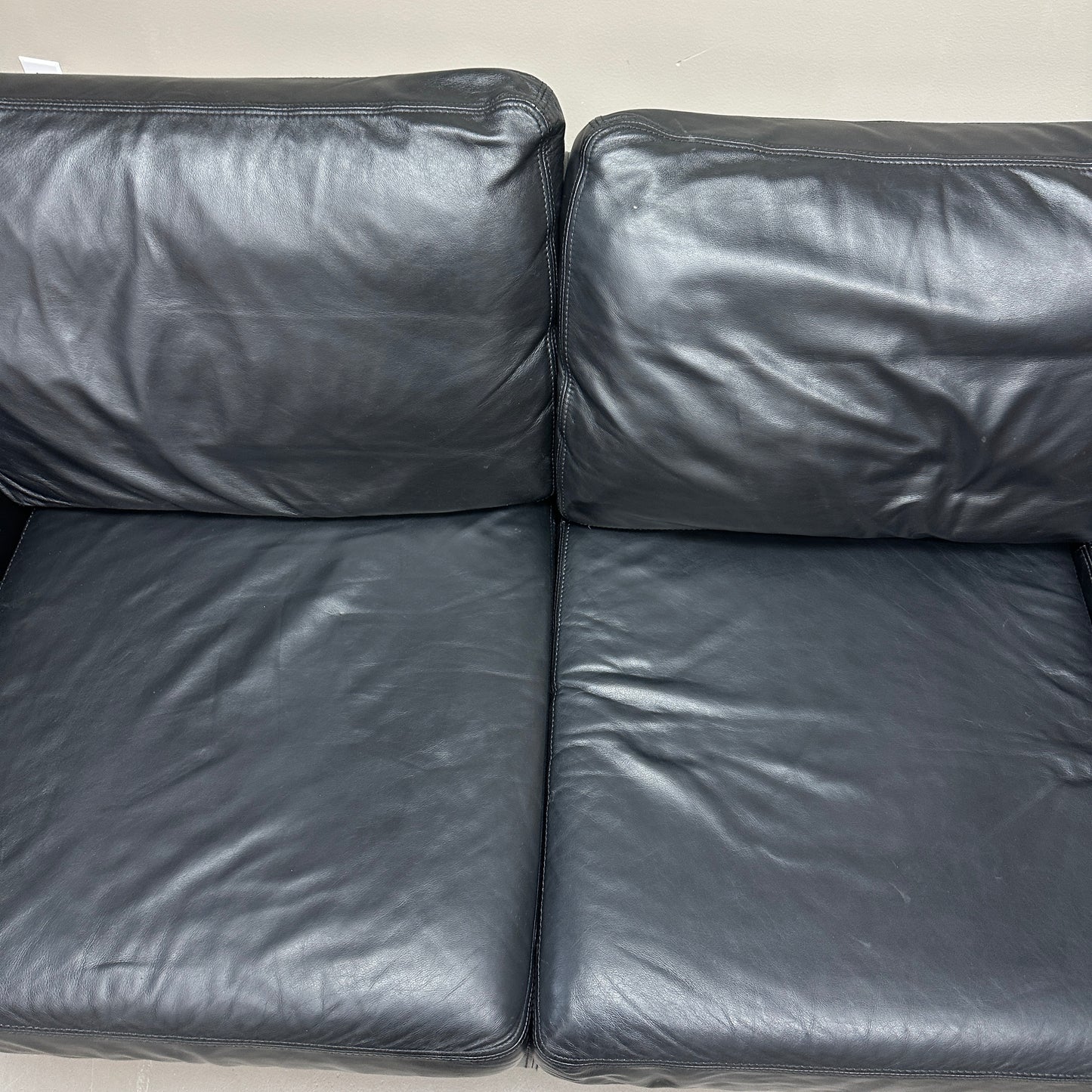 Black Leather 3 Seats Couch