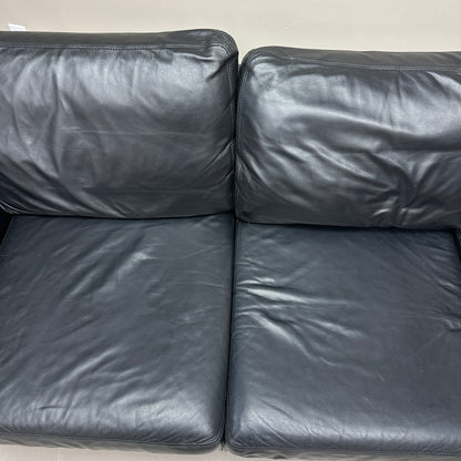 Black Leather 3 Seats Couch