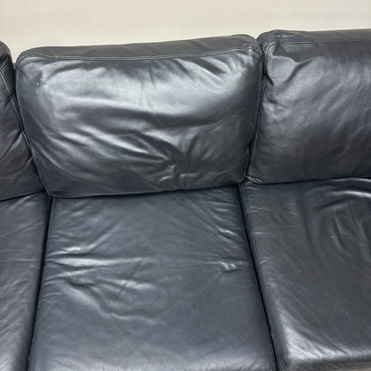 Black Leather 3 Seats Couch