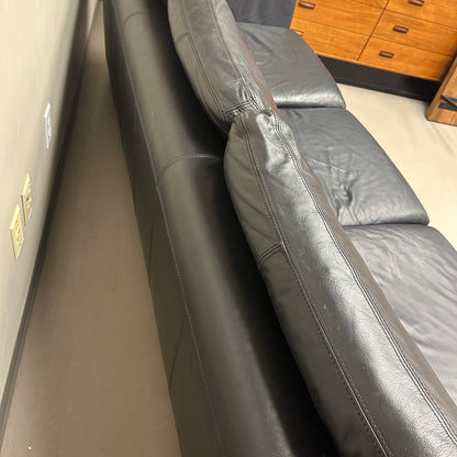 Black Leather 3 Seats Couch