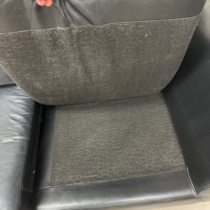 Black Leather 3 Seats Couch