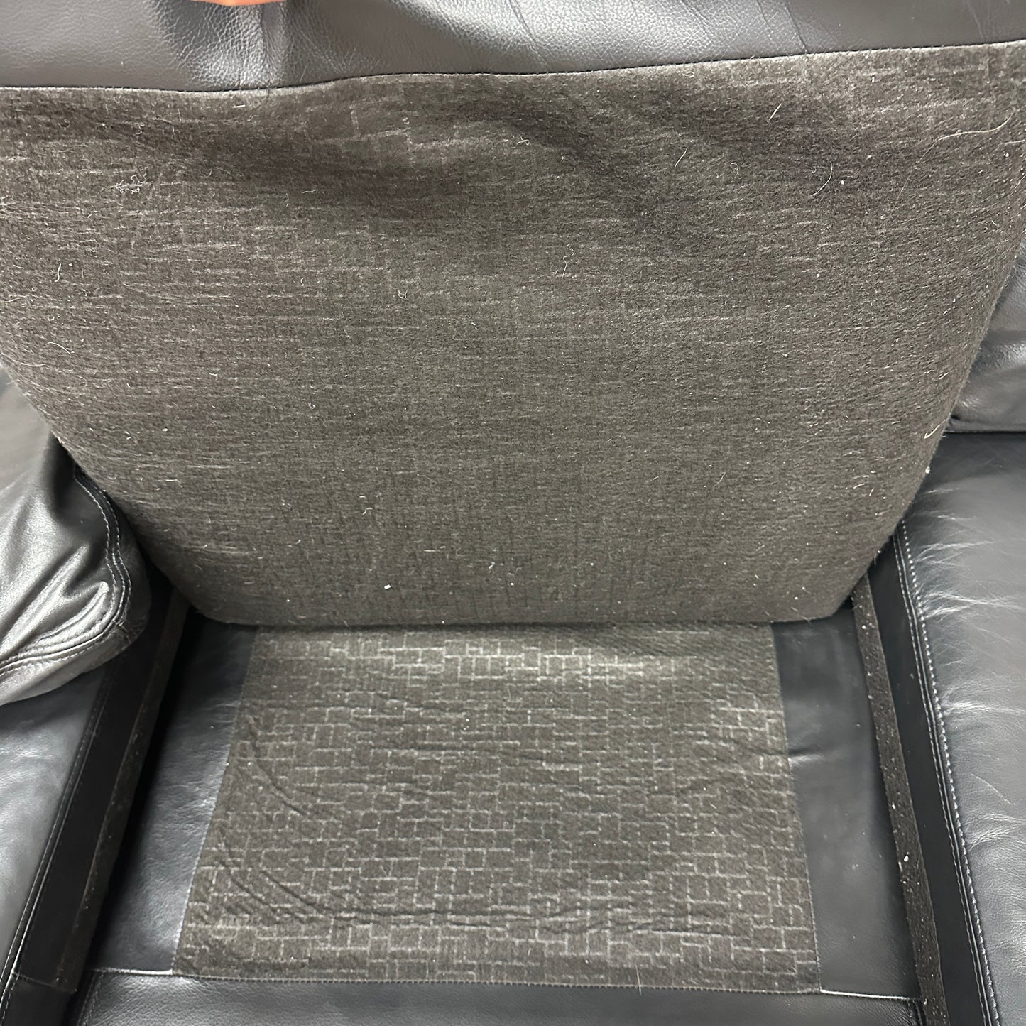 Black Leather 3 Seats Couch