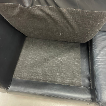 Black Leather 3 Seats Couch