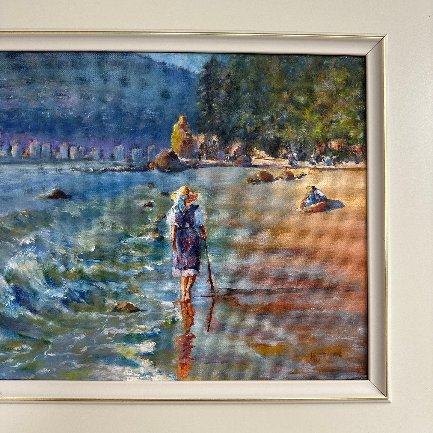 Abbotsford Artist - English Bay Shoreline Oil Painting