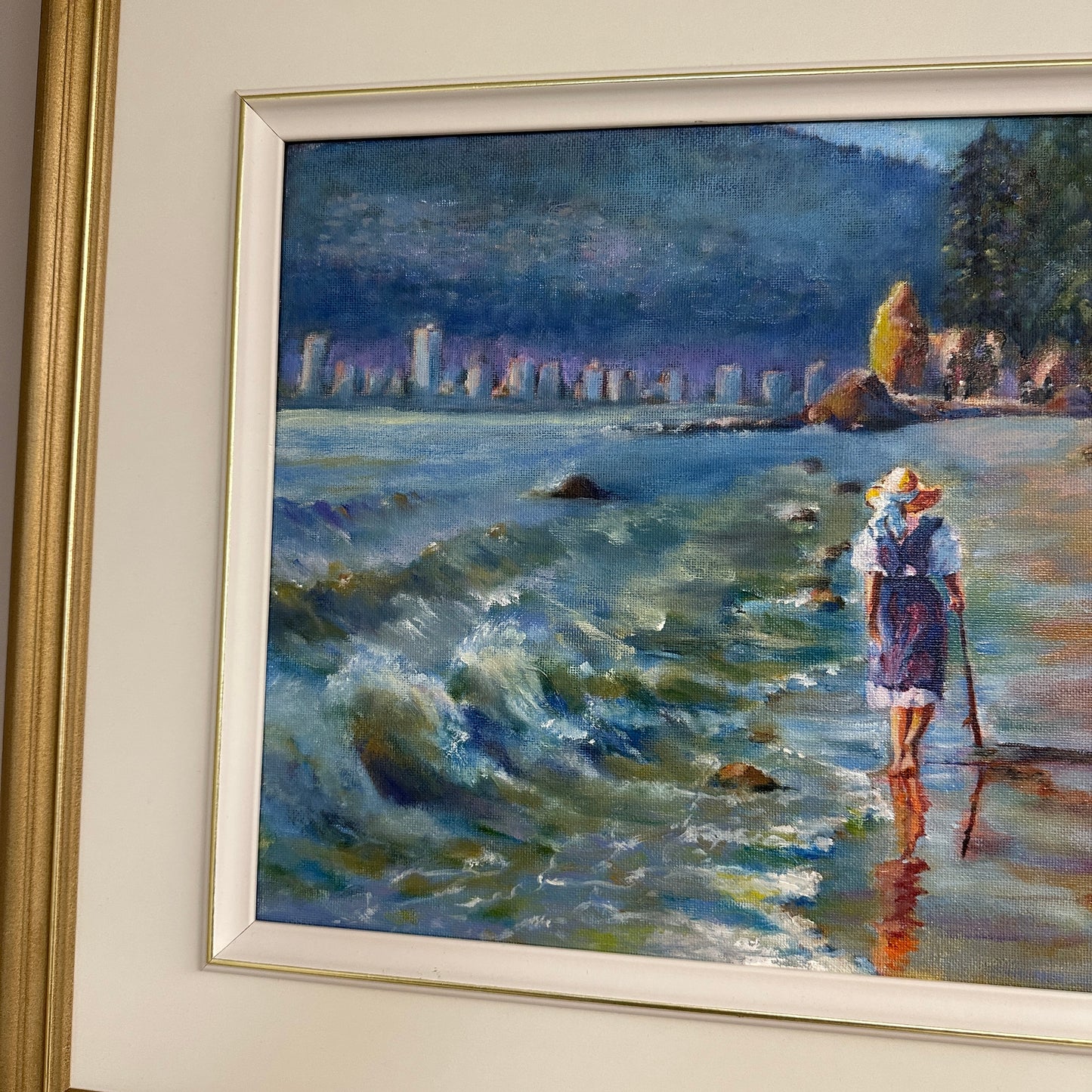 Abbotsford Artist - English Bay Shoreline Oil Painting