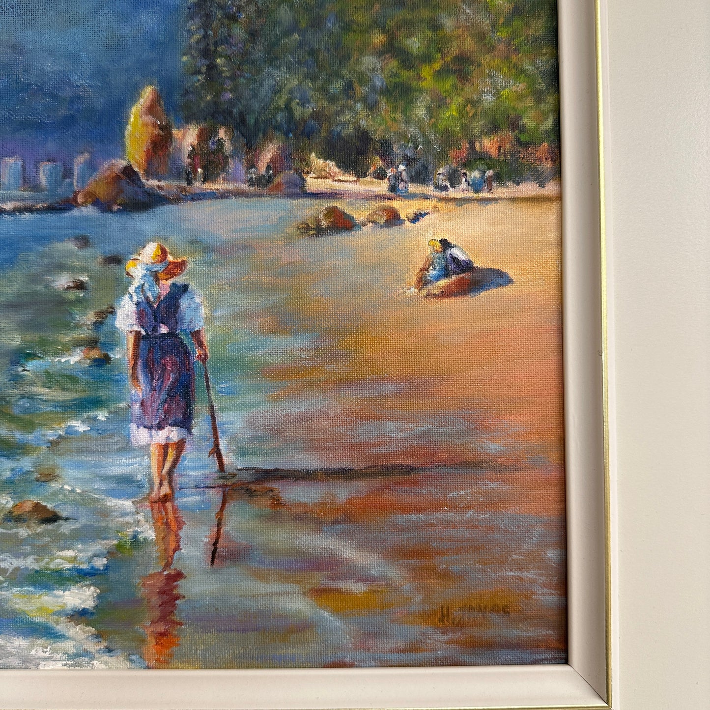 Abbotsford Artist - English Bay Shoreline Oil Painting