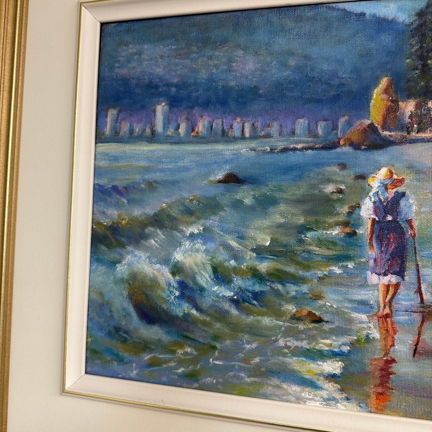 Abbotsford Artist - English Bay Shoreline Oil Painting