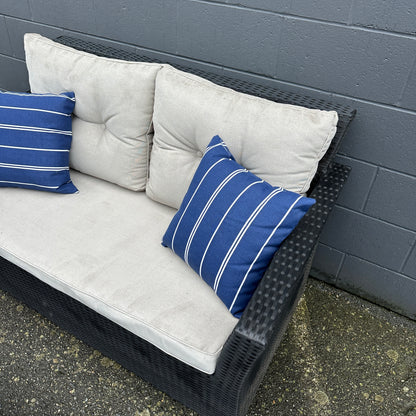 Patio Wicker Love Seat + Coffee Table