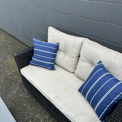 Patio Wicker Love Seat + Coffee Table